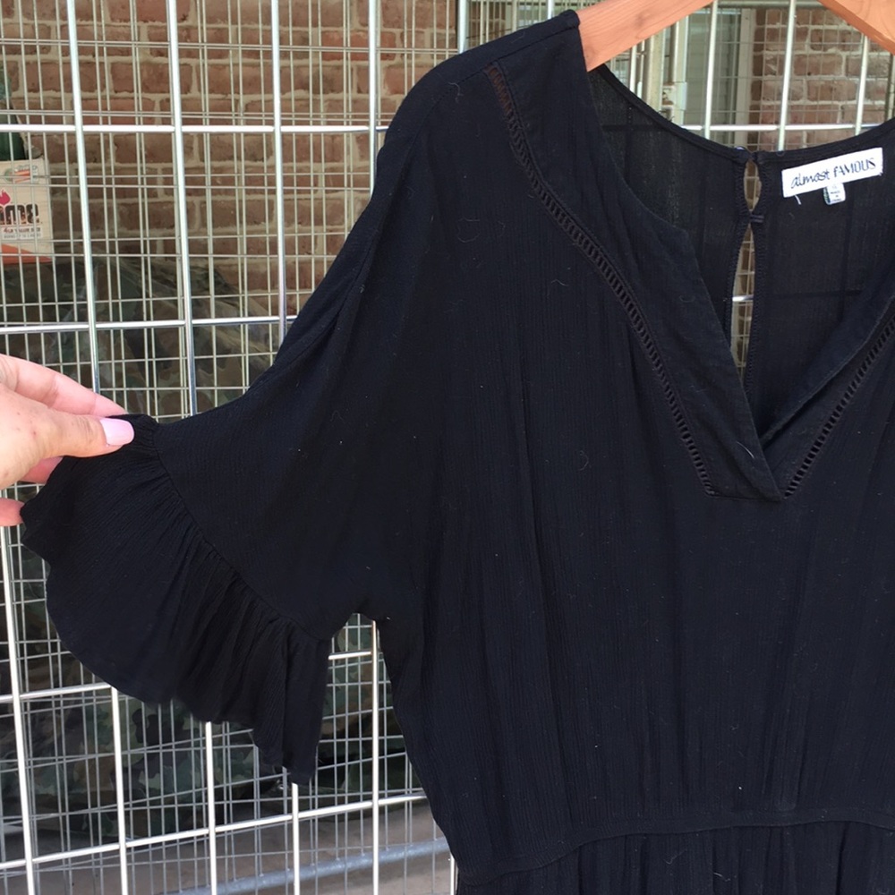 Black Ruffle Romper